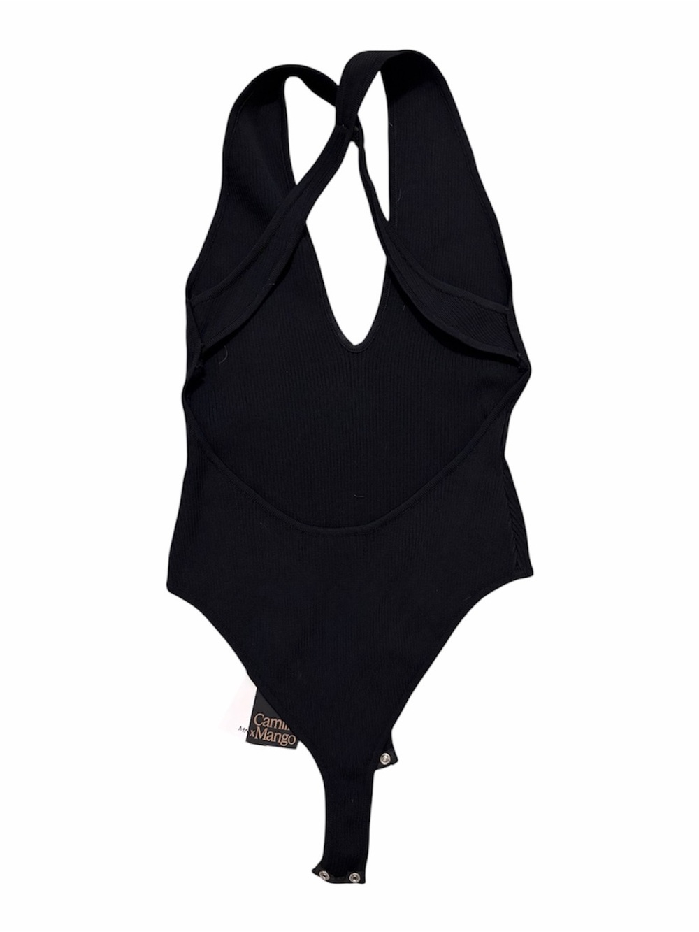 Mango Black Ribbed Halter Bodysuit - Picture 2 of 3